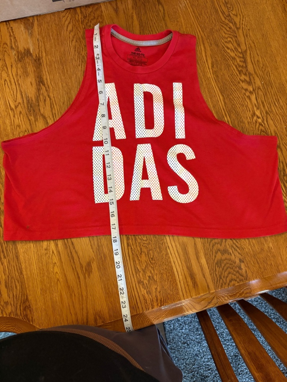 adidas Red Performance crop muscle top